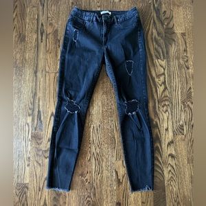 Refuge black distressed denim jeans